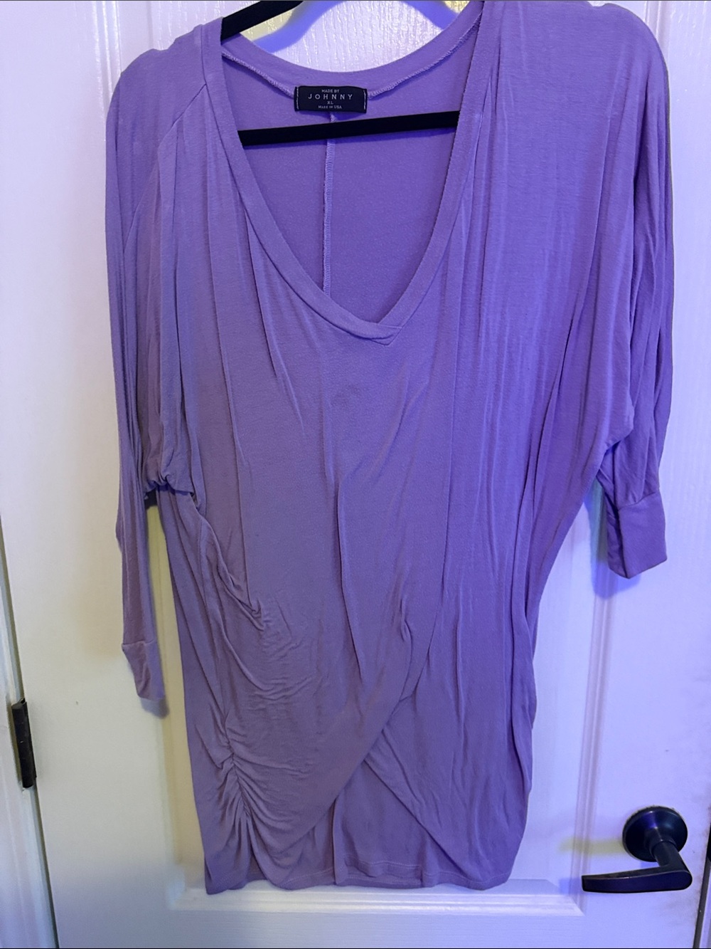 Johnny Lavender V-Neck Draped Tunic